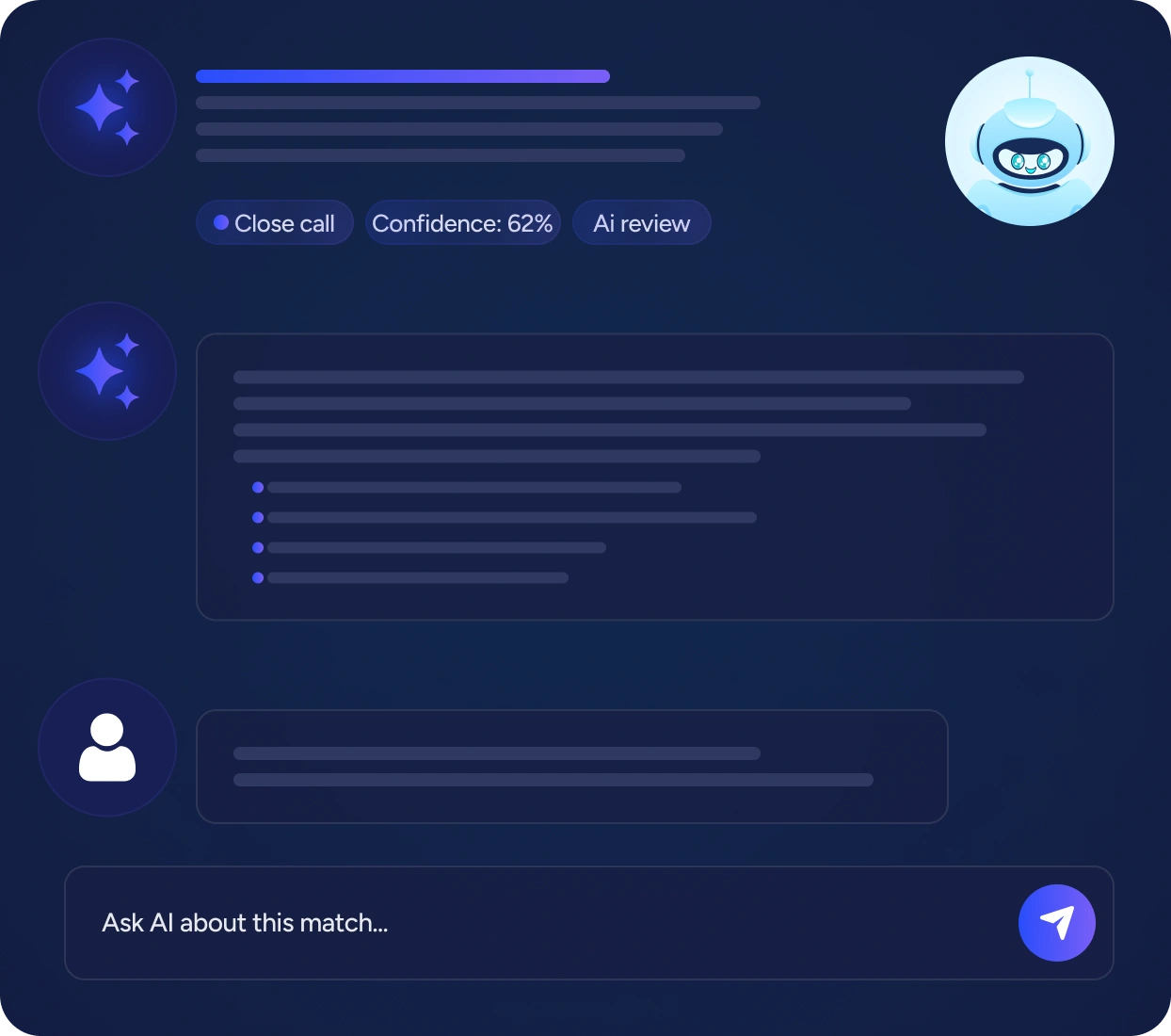 AI product matching close-call review screenshot for product matching software