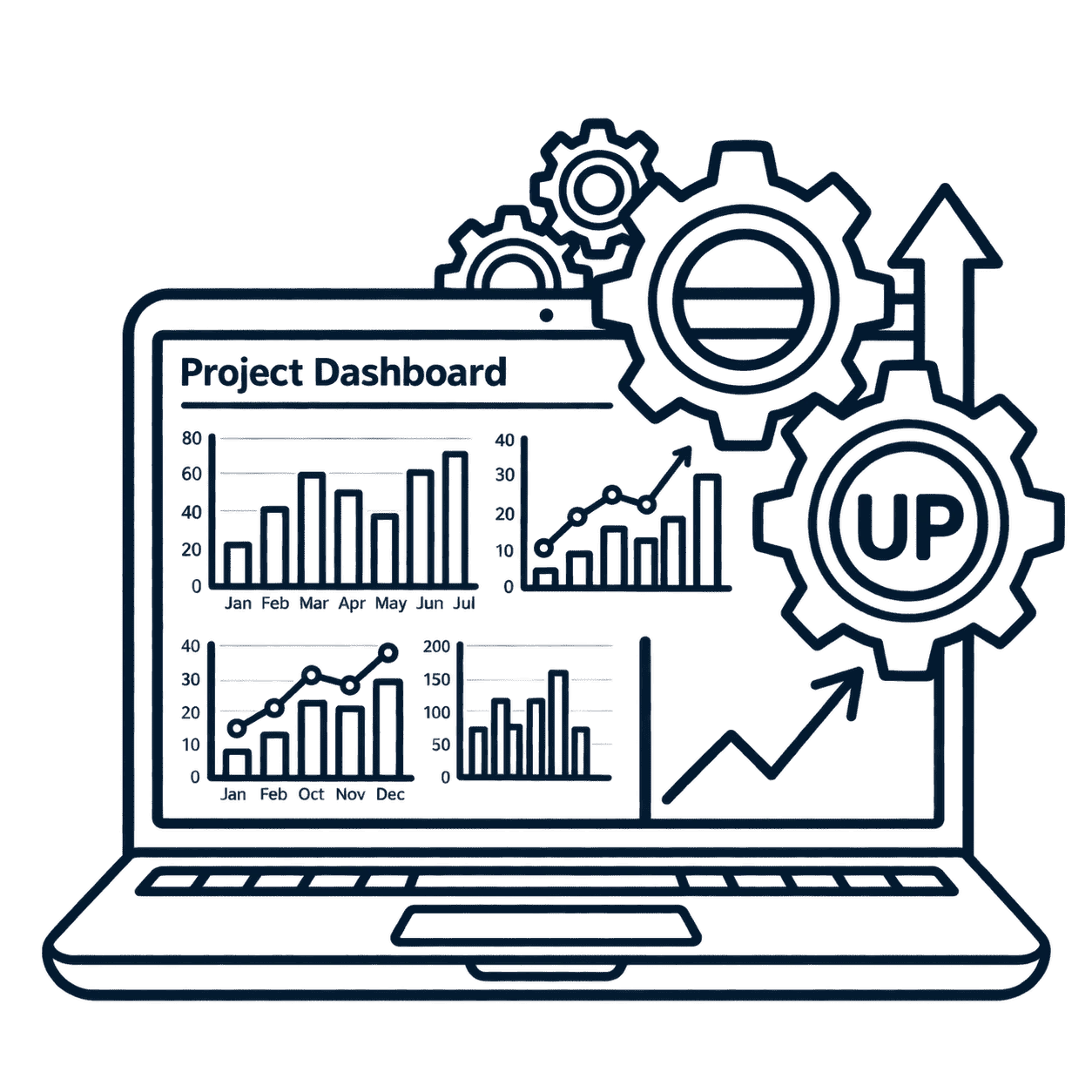 Development and scale step icon for Suave Creators full-stack engineering