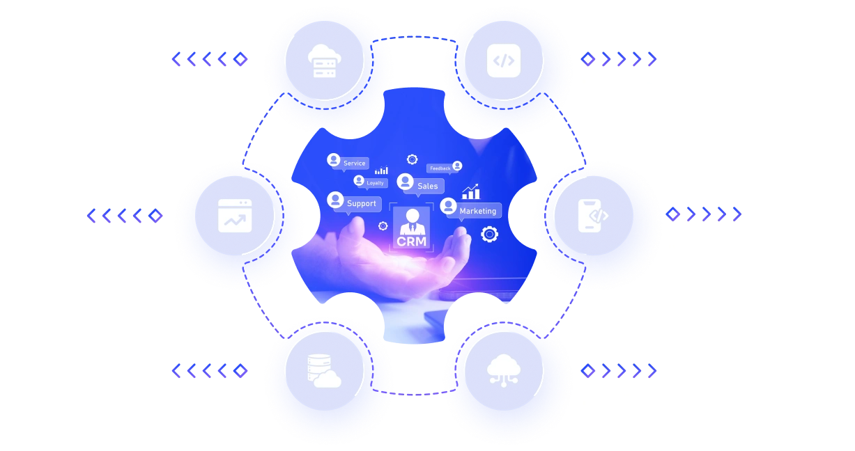Custom CRM That Turns Leads Into Revenue side banner graphic for Suave Creators