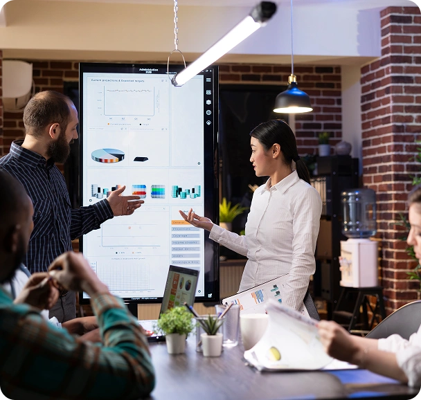 UI UX designers reviewing prototypes for a software product