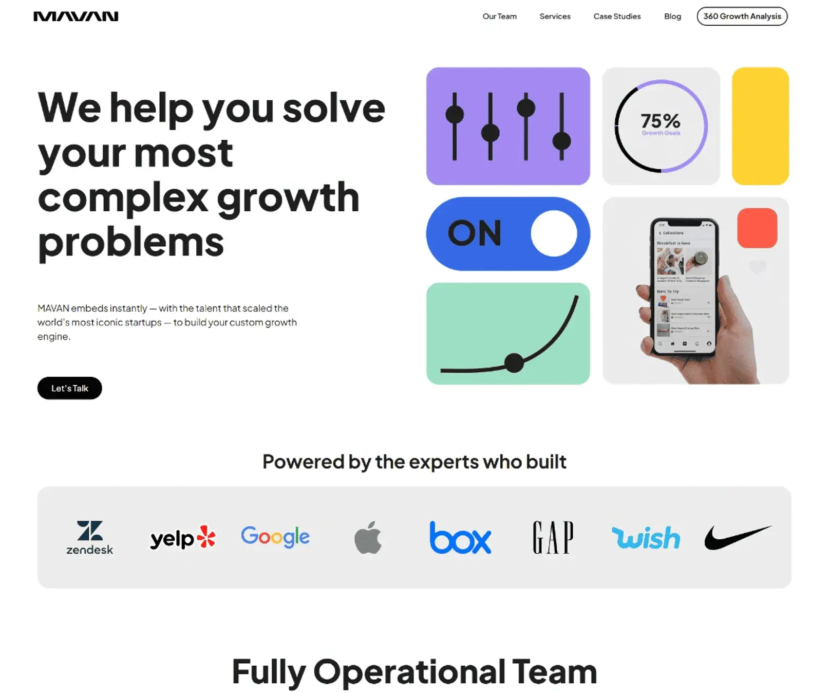 MAVAN growth agency website built by Suave Creators